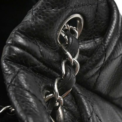 Chanel 2012-2013 Black Caviar Skin Timeless CC Chain Tote Bag
