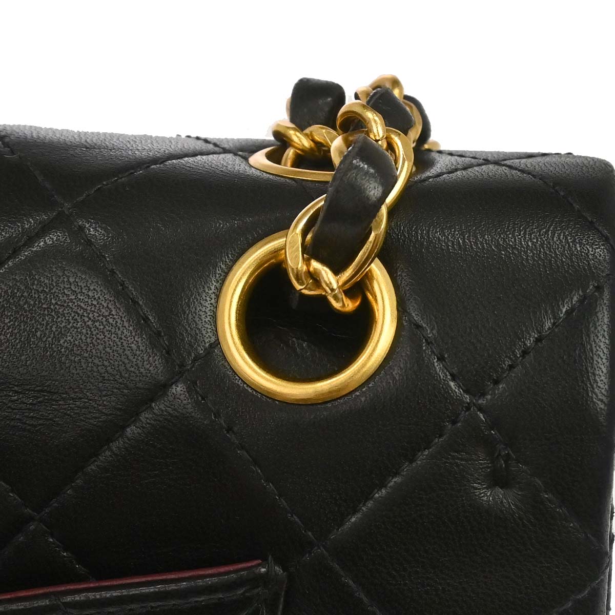 Chanel 1996-1997 Black Lambskin Small Classic Double Flap Shoulder Bag