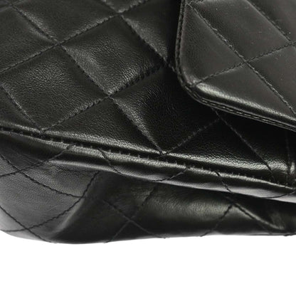 Chanel 1996-1997 Black Lambskin Small Classic Double Flap Shoulder Bag