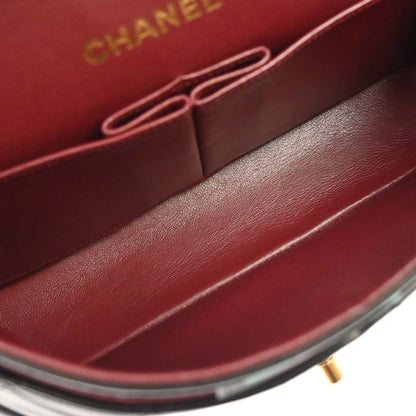 Chanel 1996-1997 Black Lambskin Small Classic Double Flap Shoulder Bag