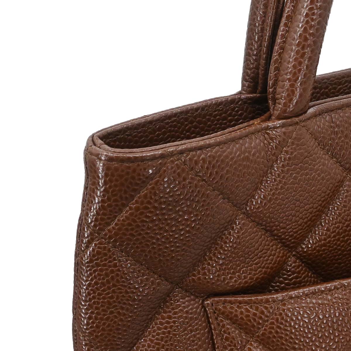 Chanel Brown Caviar Skin Medallion Tote Handbag