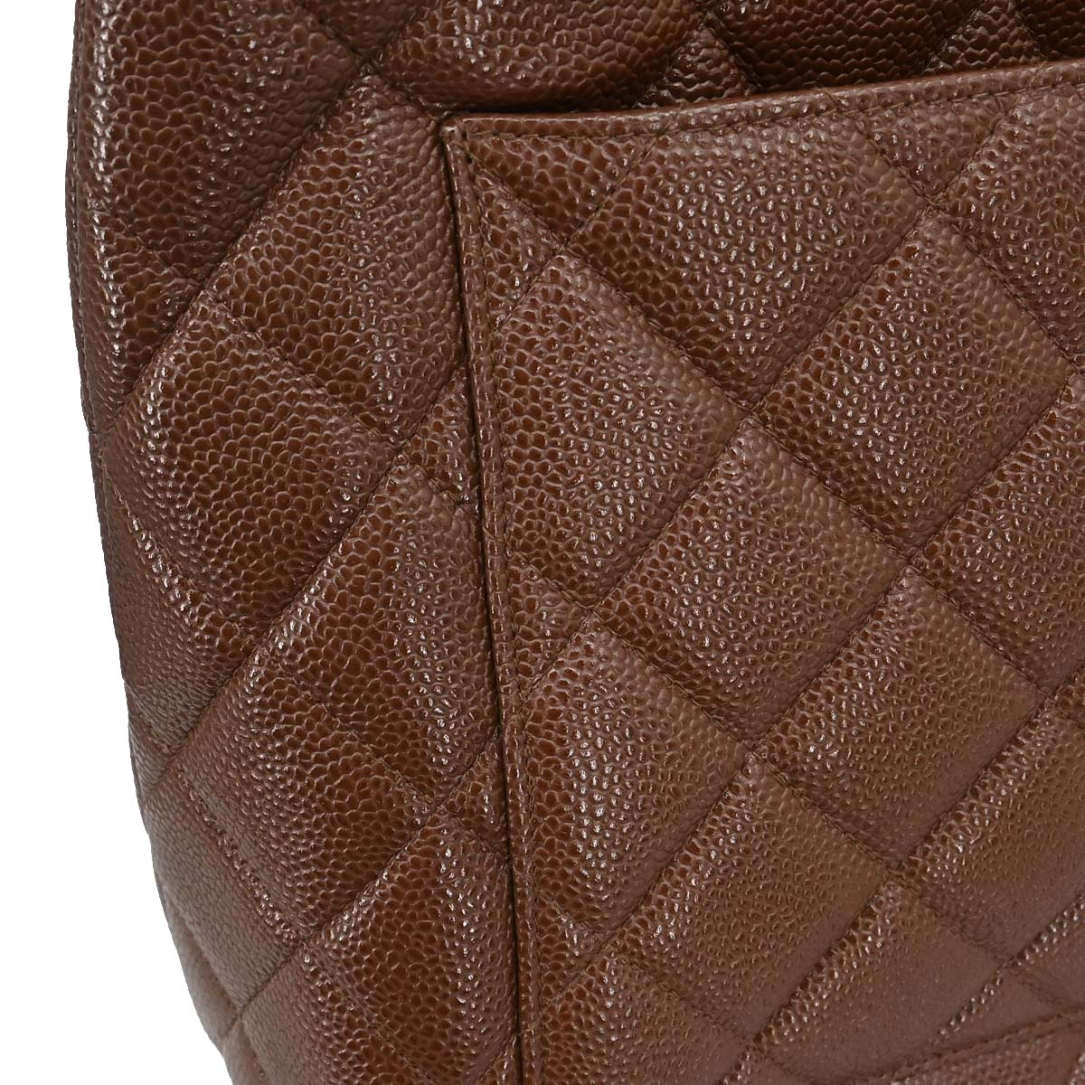 Chanel Brown Caviar Skin Medallion Tote Handbag
