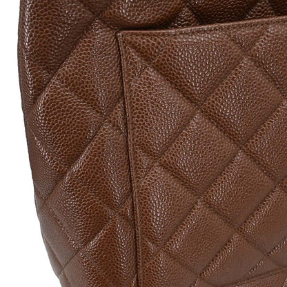Chanel Brown Caviar Skin Medallion Tote Handbag