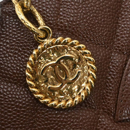 Chanel Brown Caviar Skin Medallion Tote Handbag