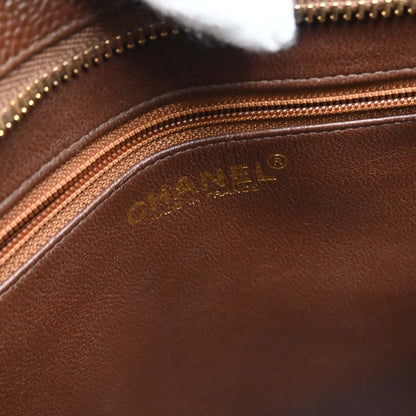 Chanel Brown Caviar Skin Medallion Tote Handbag