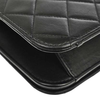Chanel 2003-2004 Black Lambskin Turnlock Small Full Flap Shoulder Bag