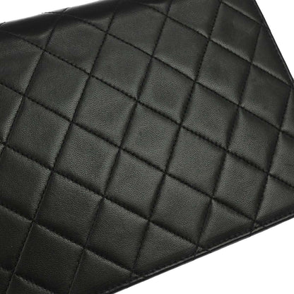 Chanel 2003-2004 Black Lambskin Turnlock Small Full Flap Shoulder Bag