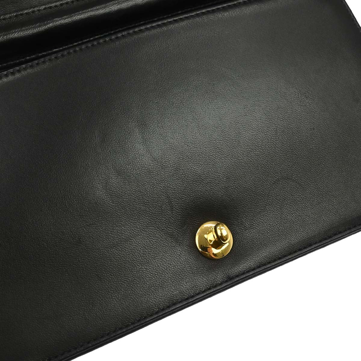 Chanel 2003-2004 Black Lambskin Turnlock Small Full Flap Shoulder Bag
