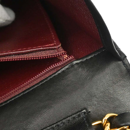 Chanel 2003-2004 Black Lambskin Turnlock Small Full Flap Shoulder Bag