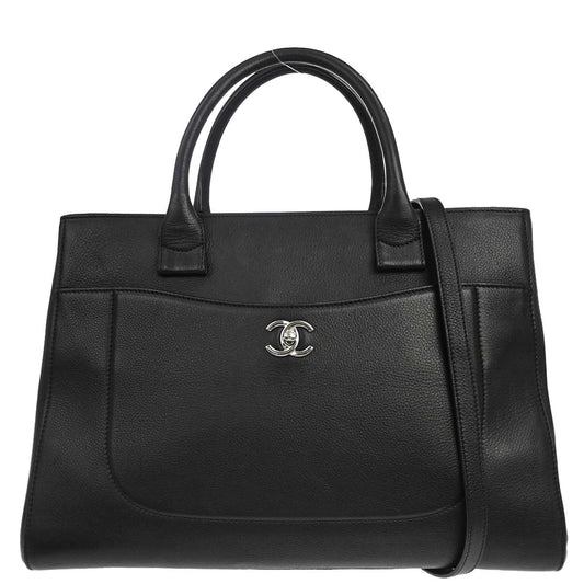 Chanel 2017 Black Calfskin Neo Executive Cerf 2way Shoulder Tote Bag
