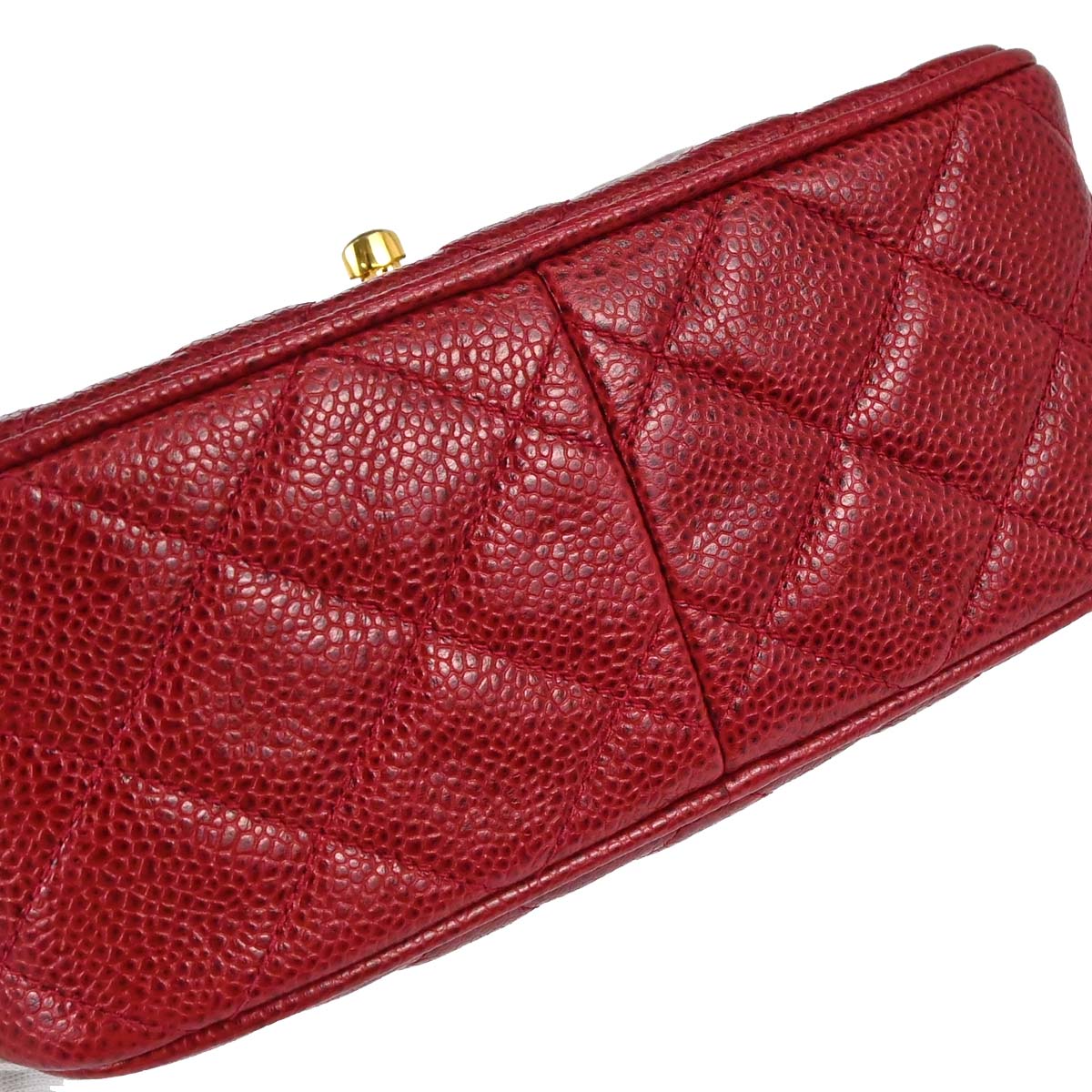 Chanel 1991-1994 Red Caviar Skin Camera Bag Mini