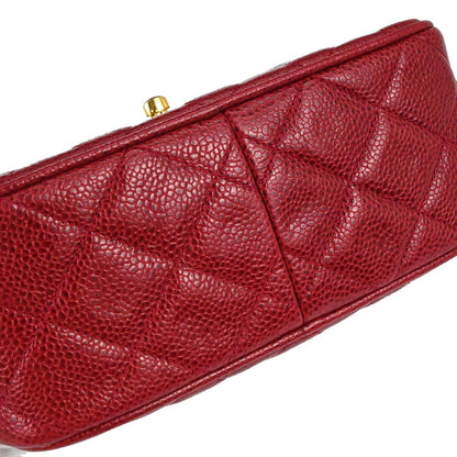 Chanel 1991-1994 Red Caviar Skin Camera Bag Mini