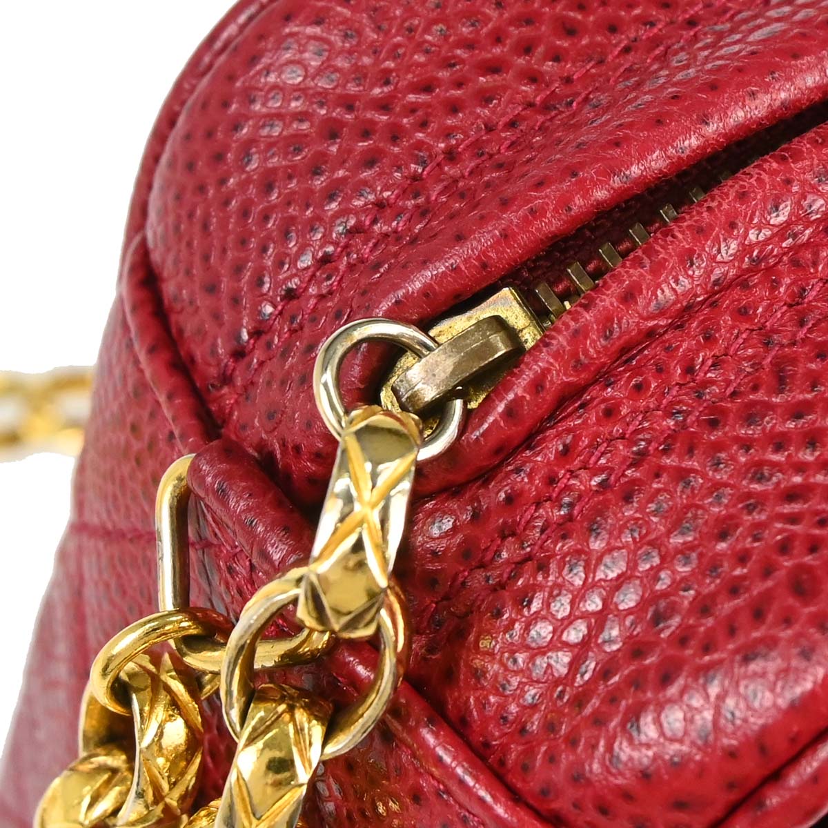 Chanel 1991-1994 Red Caviar Skin Camera Bag Mini