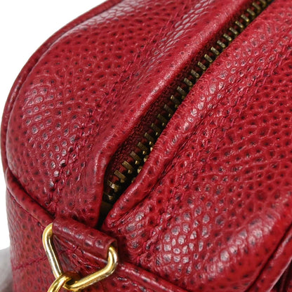 Chanel 1991-1994 Red Caviar Skin Camera Bag Mini