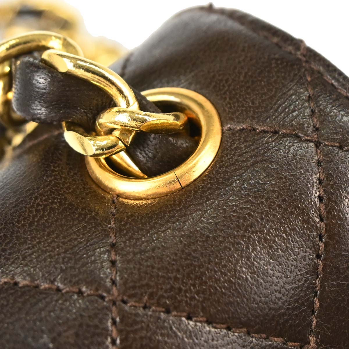 Chanel 1989-1991 Brown Lambskin Straight Flap Shoulder Bag