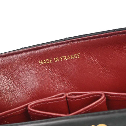 Chanel 1989-1991 Black Lambskin Turnlock Mini Full Flap Shoulder Bag