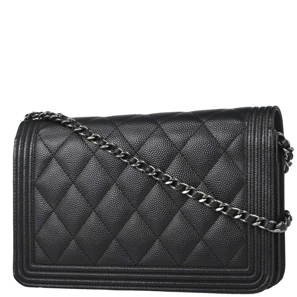 Boy Chanel 2018 Black Caviar Skin Chain WOC Shoulder Bag