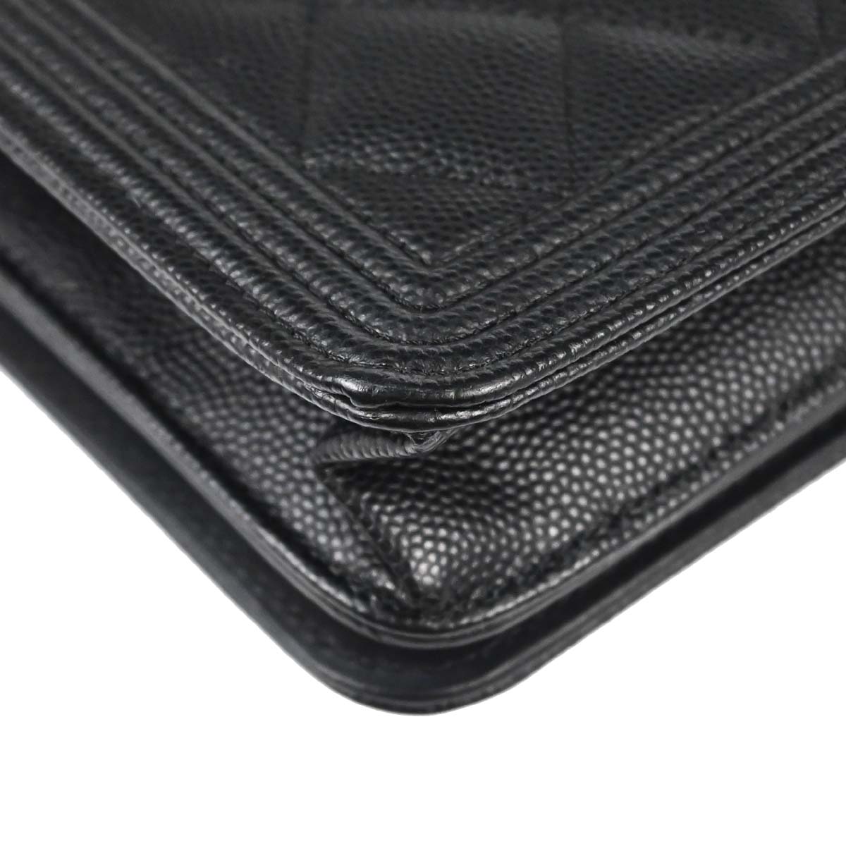 Boy Chanel 2018 Black Caviar Skin Chain WOC Shoulder Bag