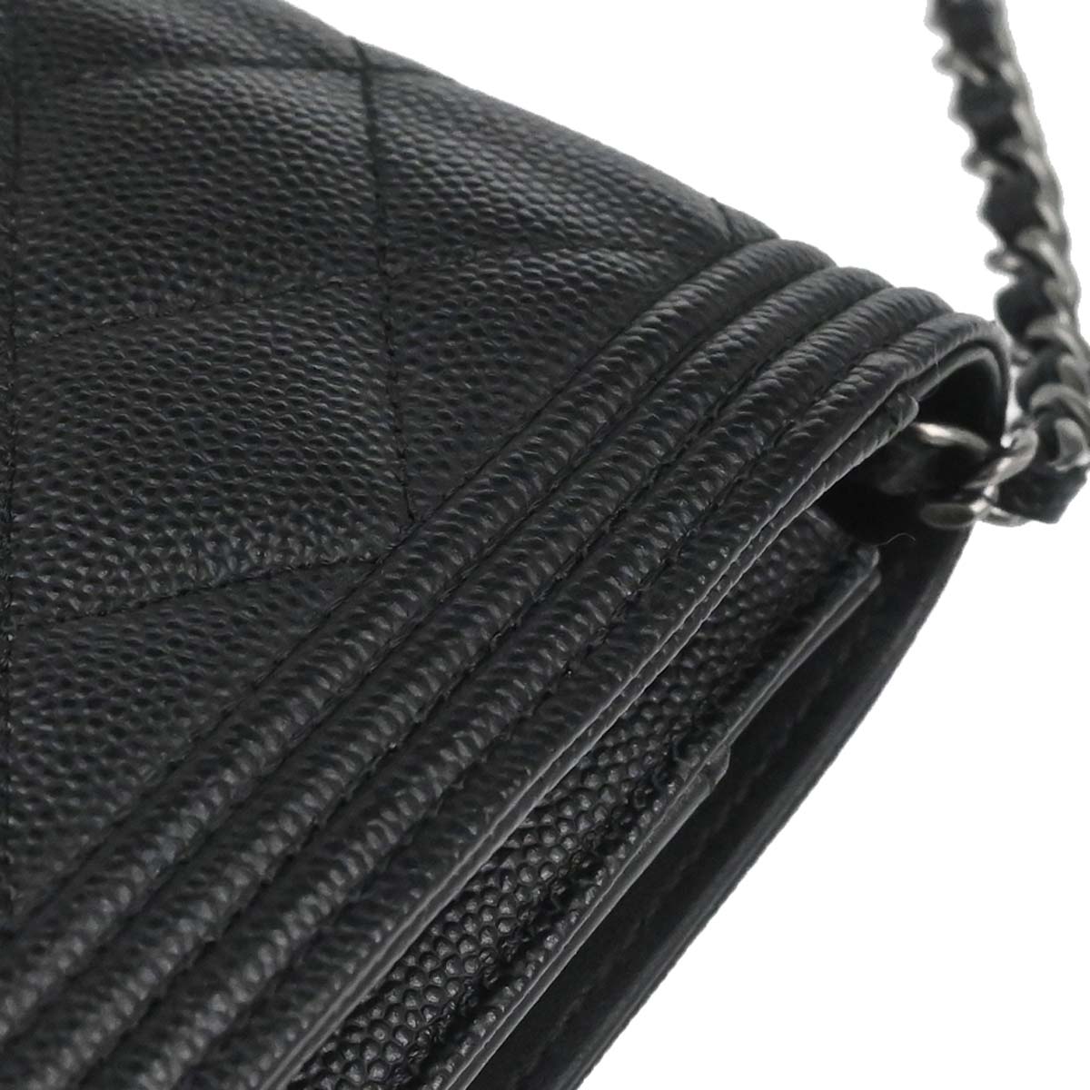 Boy Chanel 2018 Black Caviar Skin Chain WOC Shoulder Bag