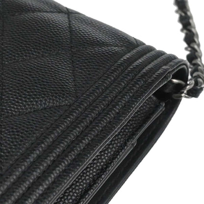 Boy Chanel 2018 Black Caviar Skin Chain WOC Shoulder Bag