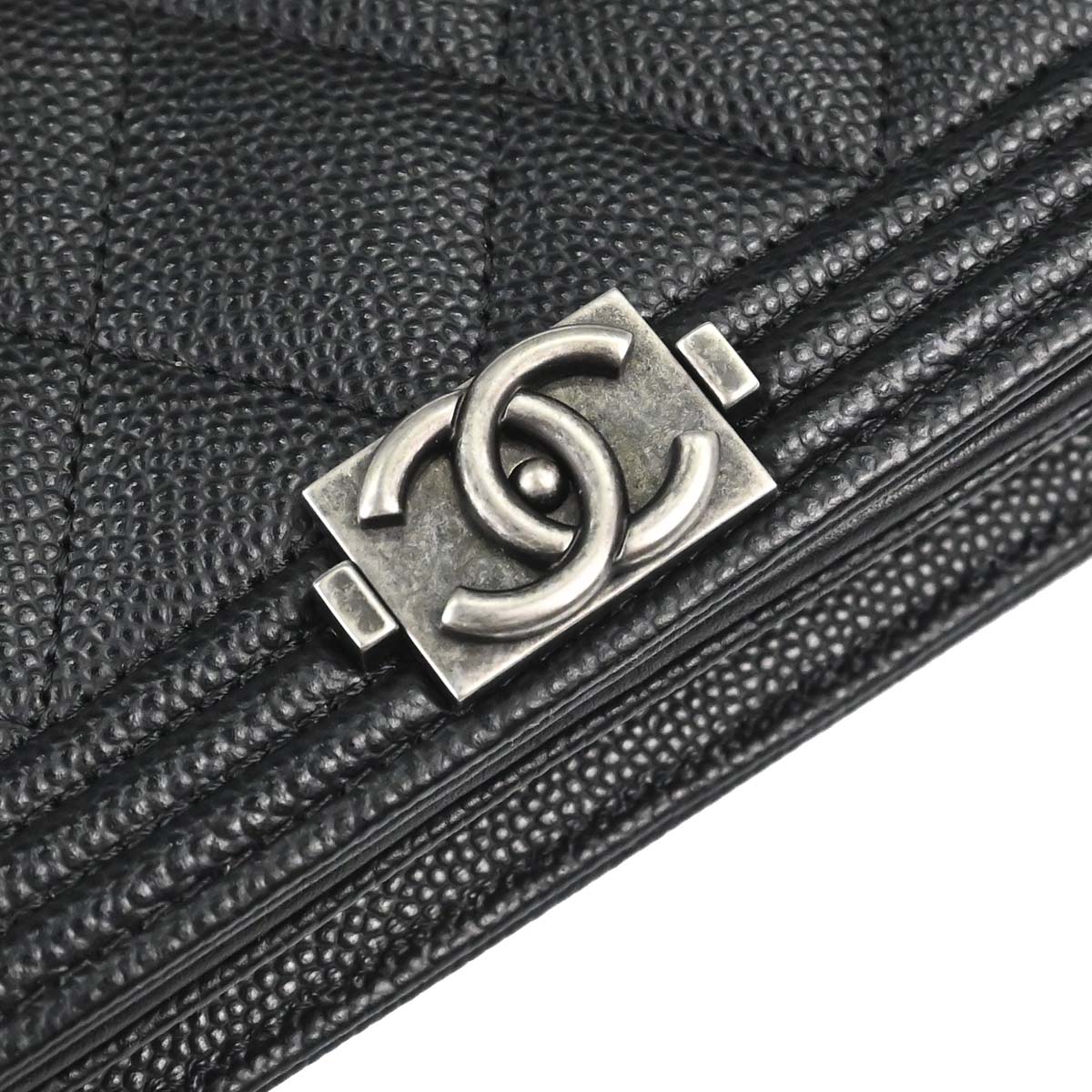 Boy Chanel 2018 Black Caviar Skin Chain WOC Shoulder Bag