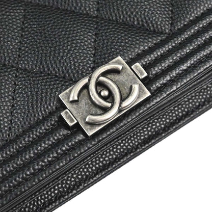 Boy Chanel 2018 Black Caviar Skin Chain WOC Shoulder Bag
