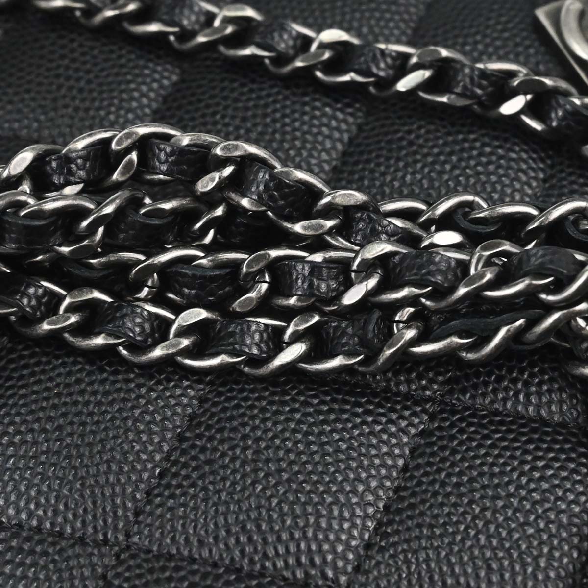 Boy Chanel 2018 Black Caviar Skin Chain WOC Shoulder Bag