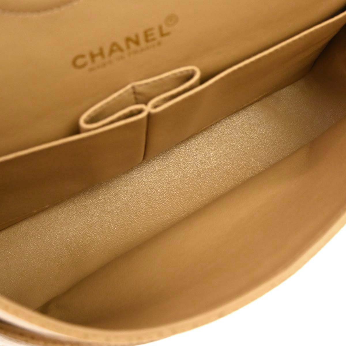 Chanel Beige Caviar Skin Medium Classic Double Flap Shoulder Bag