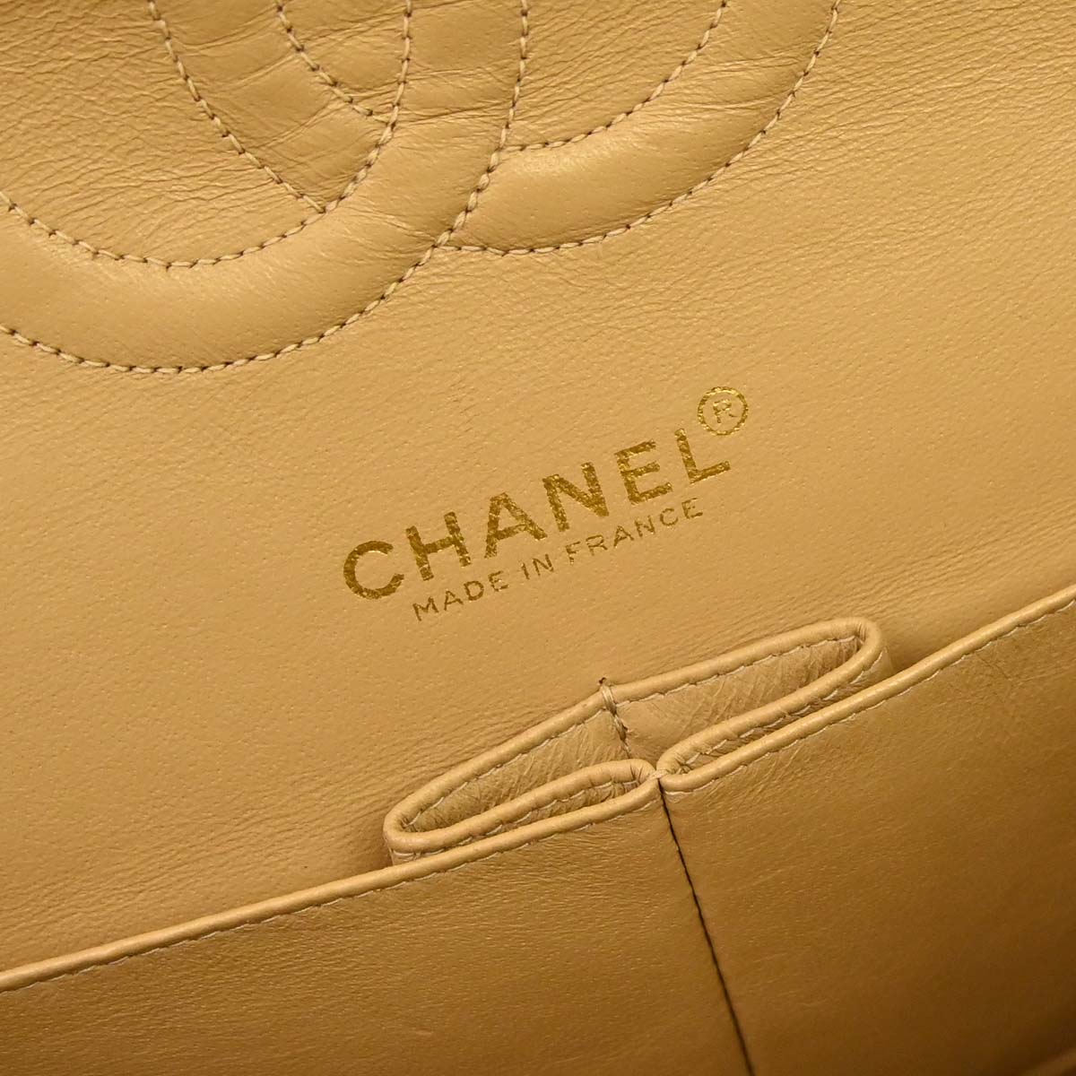 Chanel Beige Caviar Skin Medium Classic Double Flap Shoulder Bag