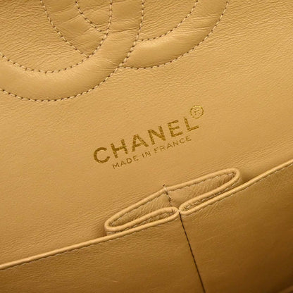 Chanel Beige Caviar Skin Medium Classic Double Flap Shoulder Bag