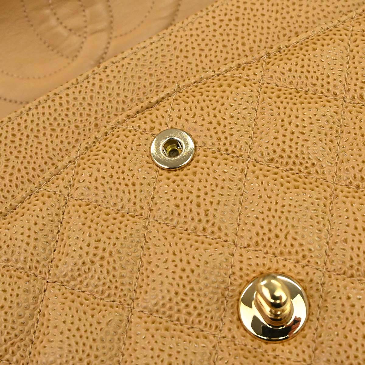 Chanel Beige Caviar Skin Medium Classic Double Flap Shoulder Bag