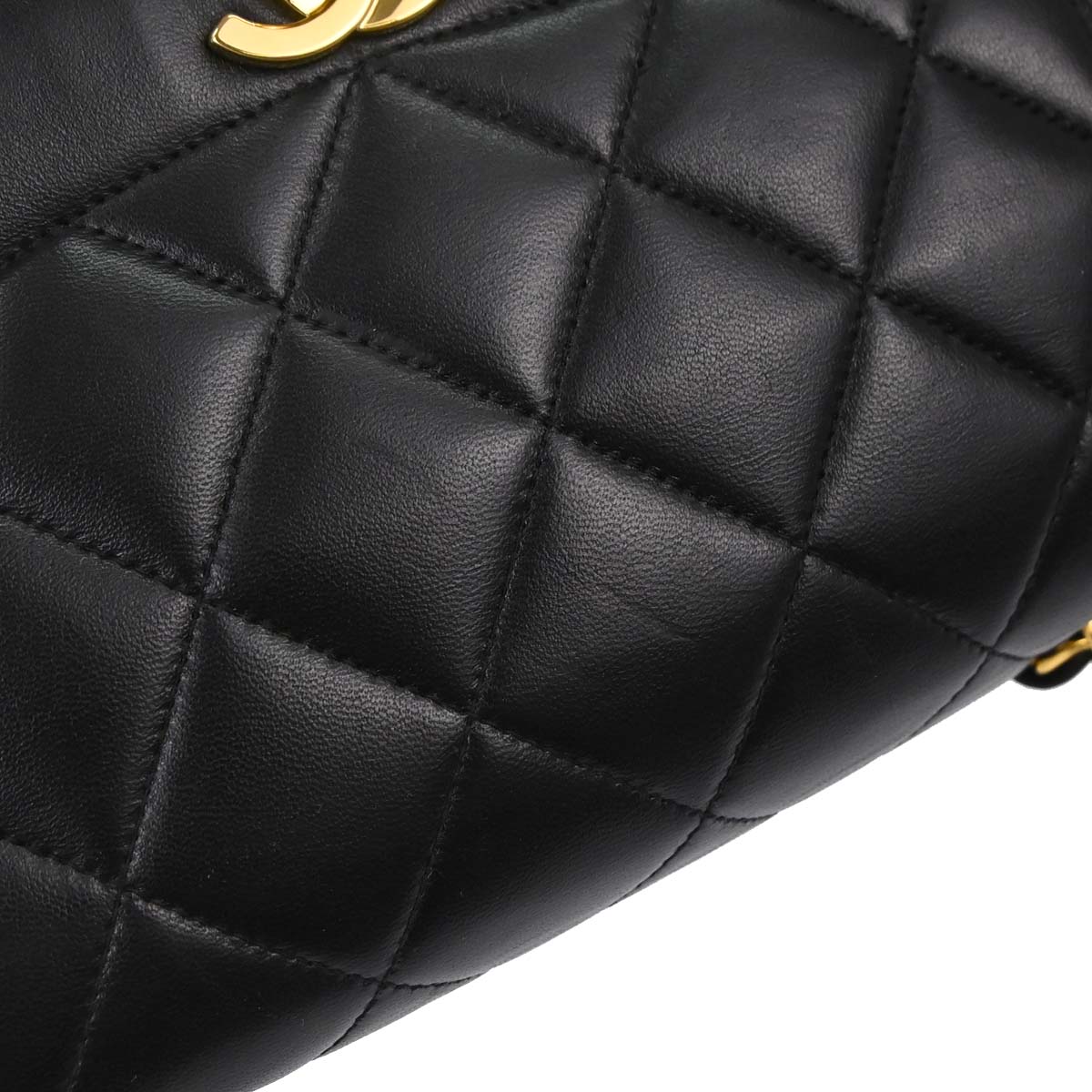 Chanel 1994-1996 Black Lambskin Small Diana Shoulder Bag