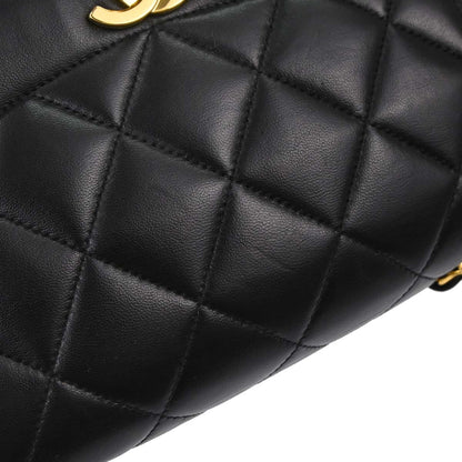 Chanel 1994-1996 Black Lambskin Small Diana Shoulder Bag