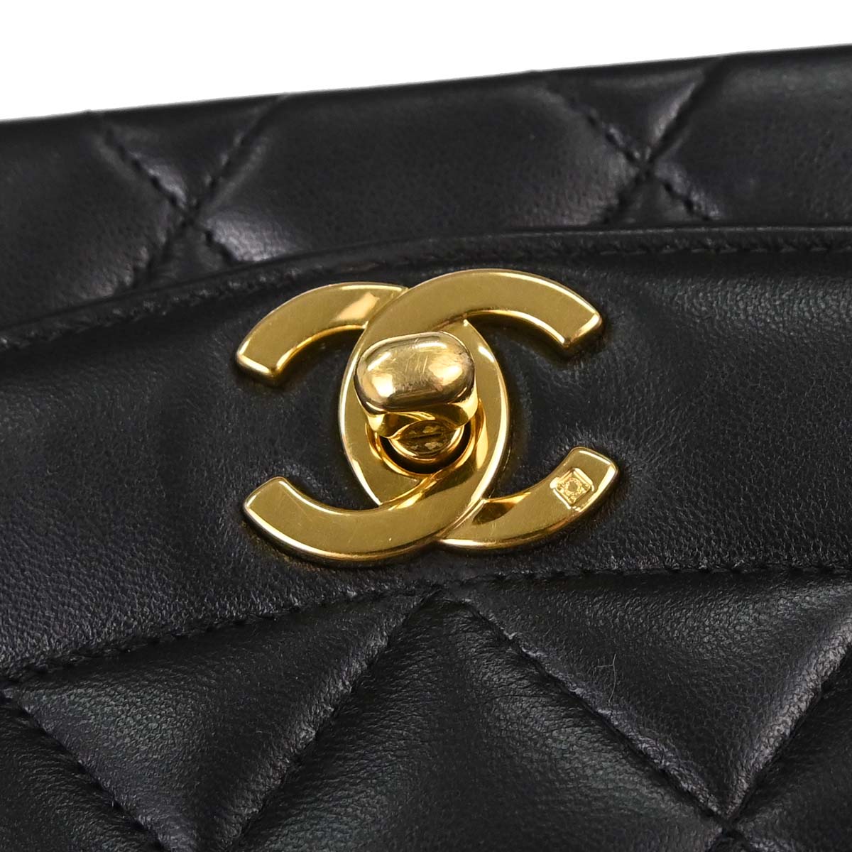 Chanel 1994-1996 Black Lambskin Small Diana Shoulder Bag