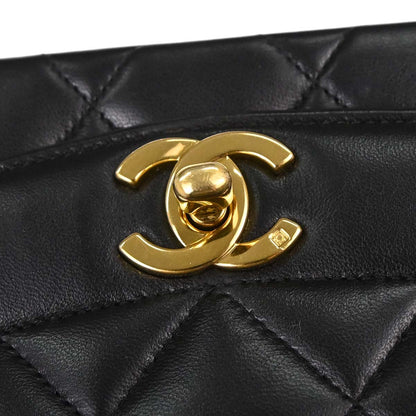 Chanel 1994-1996 Black Lambskin Small Diana Shoulder Bag