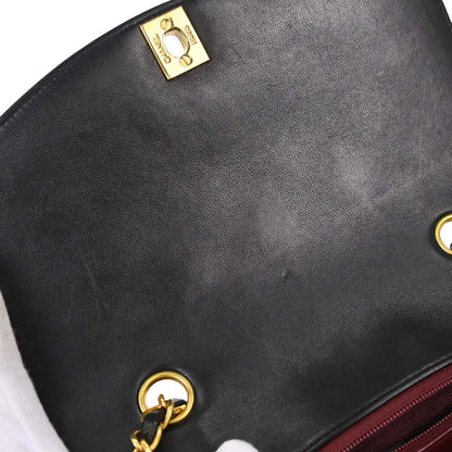 Chanel 1994-1996 Black Lambskin Small Diana Shoulder Bag