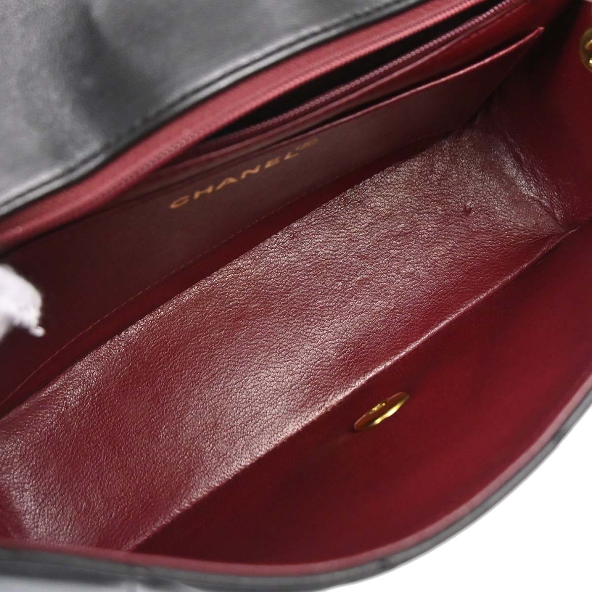 Chanel 1994-1996 Black Lambskin Small Diana Shoulder Bag