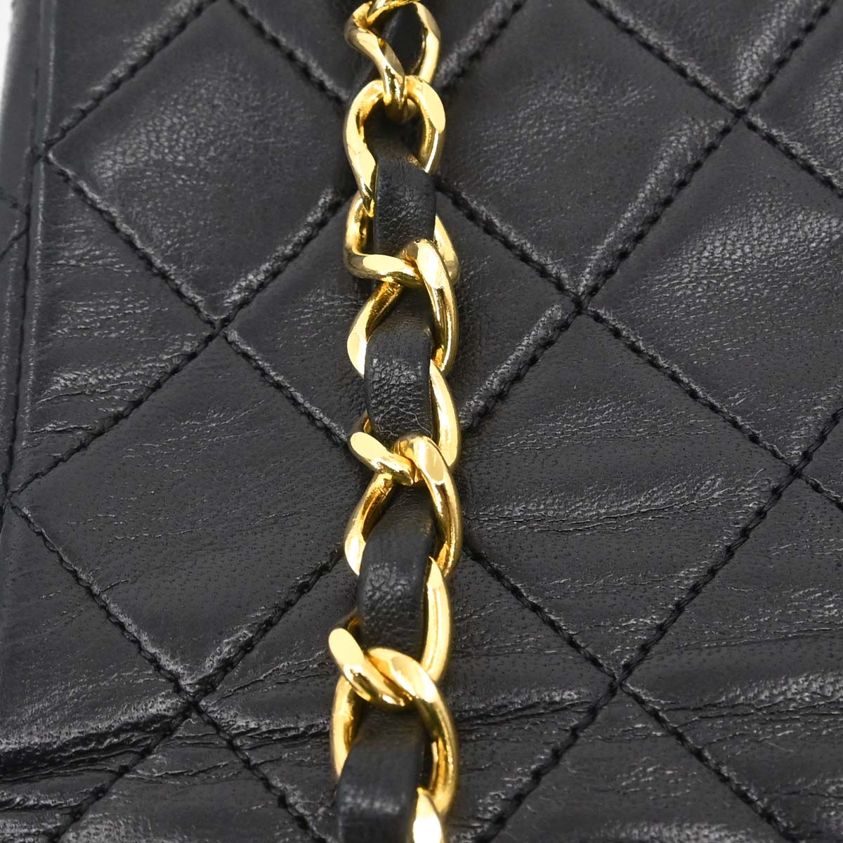 Chanel 1989-1991 Black Lambskin Turnlock Small Full Flap Shoulder Bag