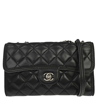 Chanel 2013-2014 Black Lambskin Flap Shoulder Bag