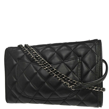Chanel 2013-2014 Black Lambskin Flap Shoulder Bag