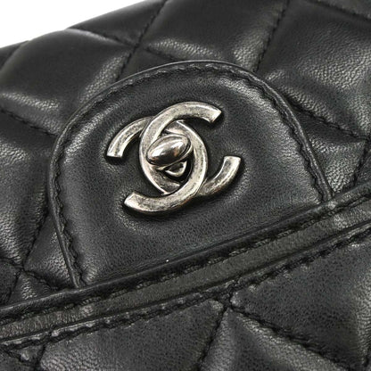 Chanel 2013-2014 Black Lambskin Flap Shoulder Bag