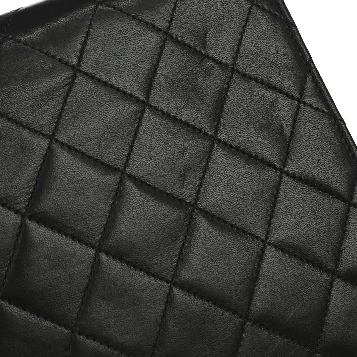 Chanel 1997-1999 Black Lambskin Pushlock Small Half Flap Shoulder Bag