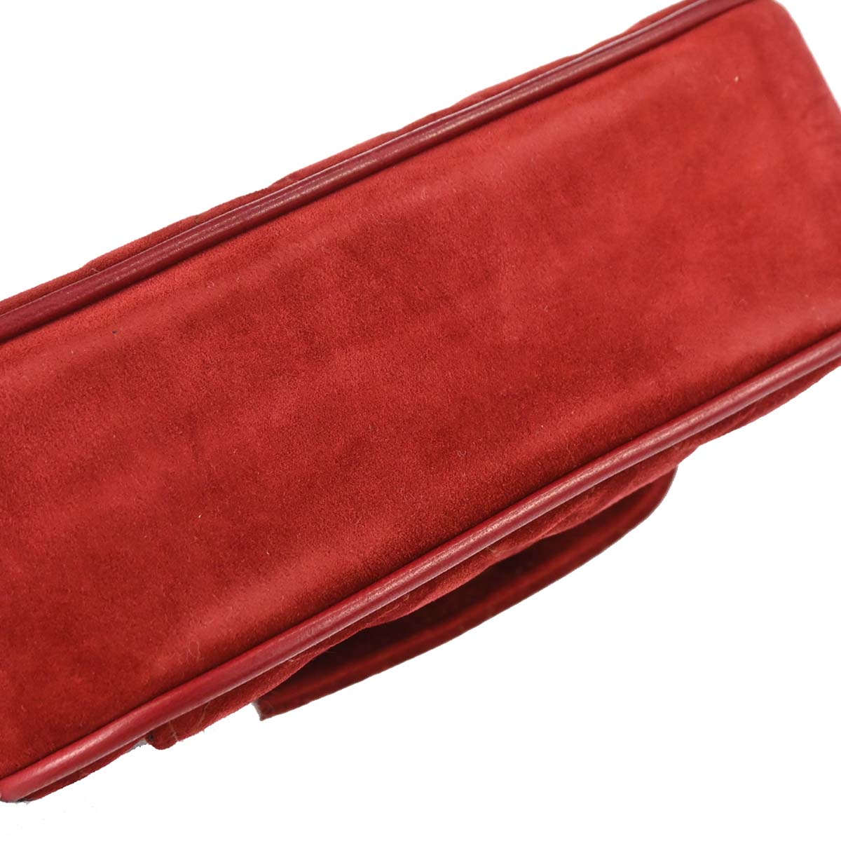 Chanel Red Suede Shoulder Bag