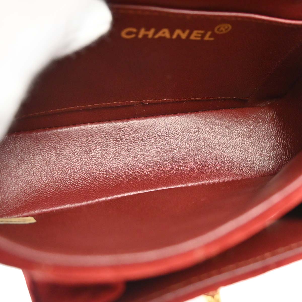 Chanel Red Suede Shoulder Bag