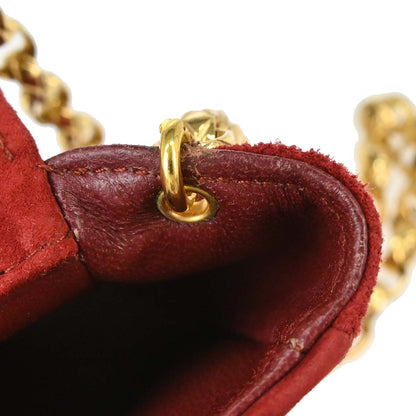 Chanel Red Suede Shoulder Bag