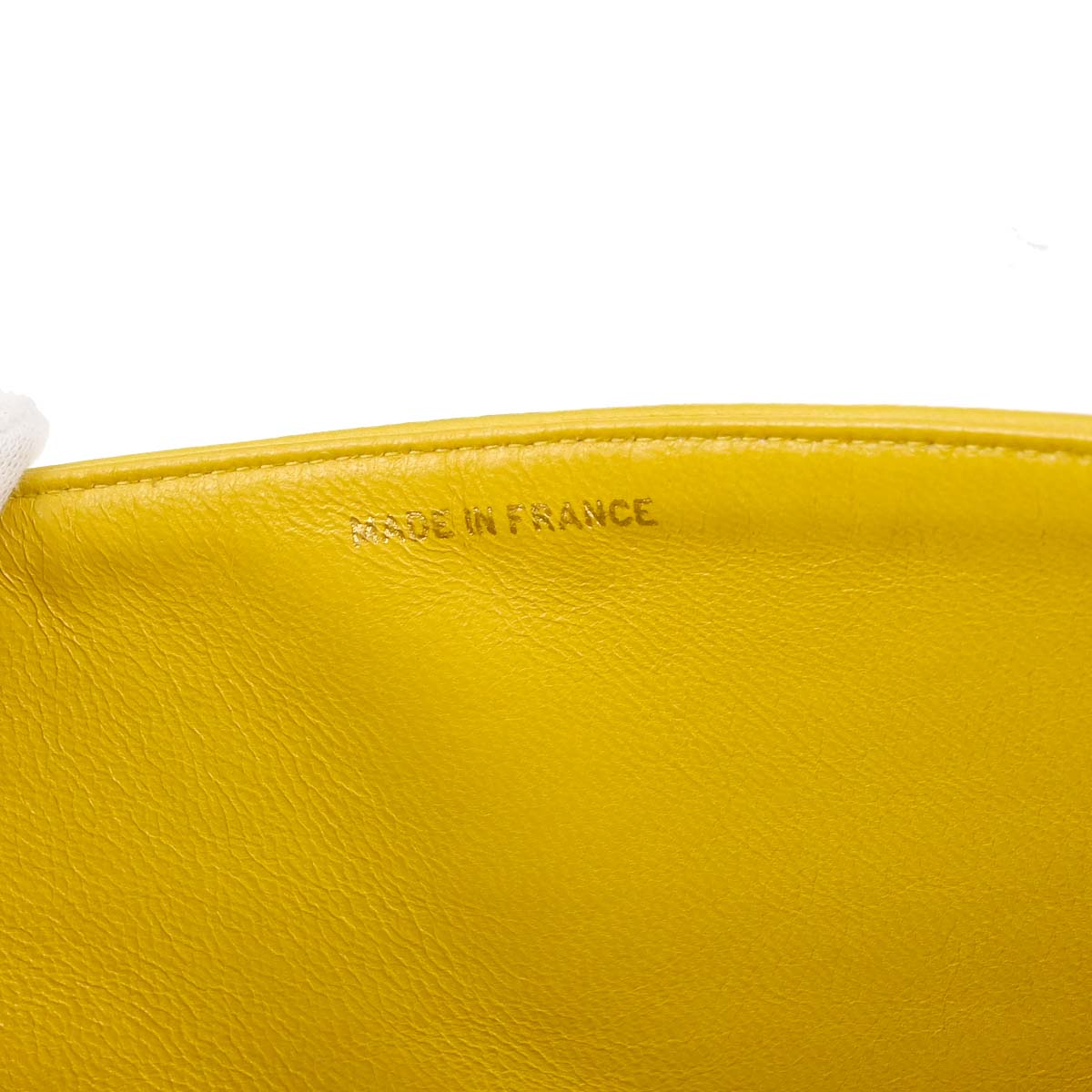 Chanel 1997-1999 Yellow Lambskin Medium Classic Double Flap Shoulder Bag