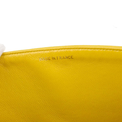 Chanel 1997-1999 Yellow Lambskin Medium Classic Double Flap Shoulder Bag