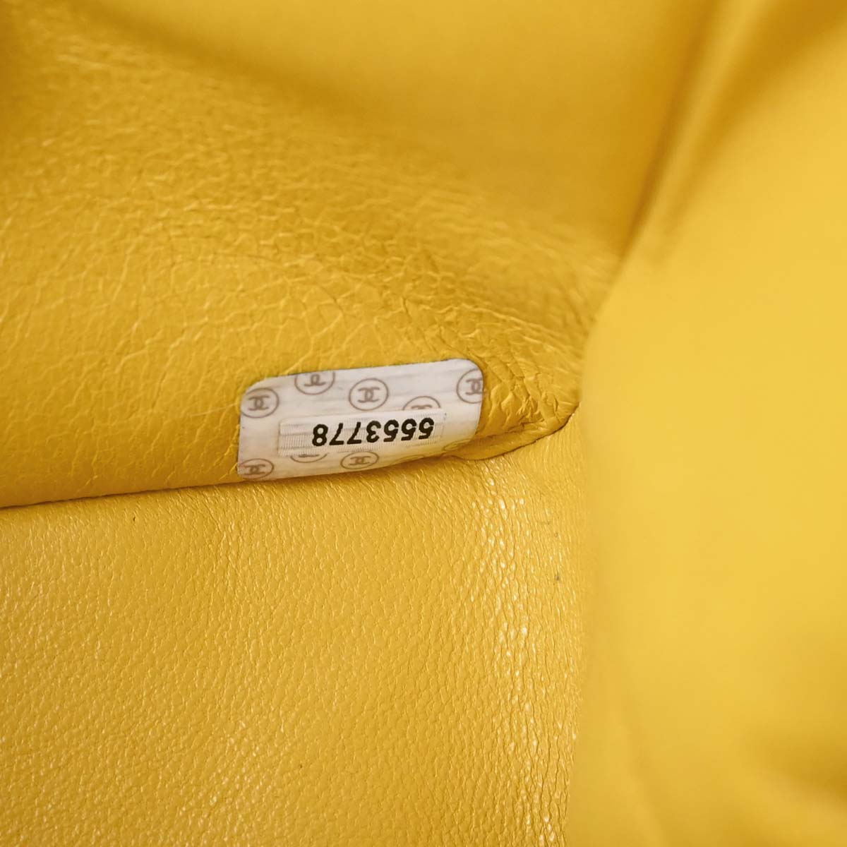 Chanel 1997-1999 Yellow Lambskin Medium Classic Double Flap Shoulder Bag