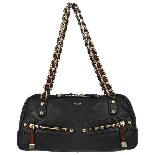 Gucci Black Leather Capri Bowler Bag
