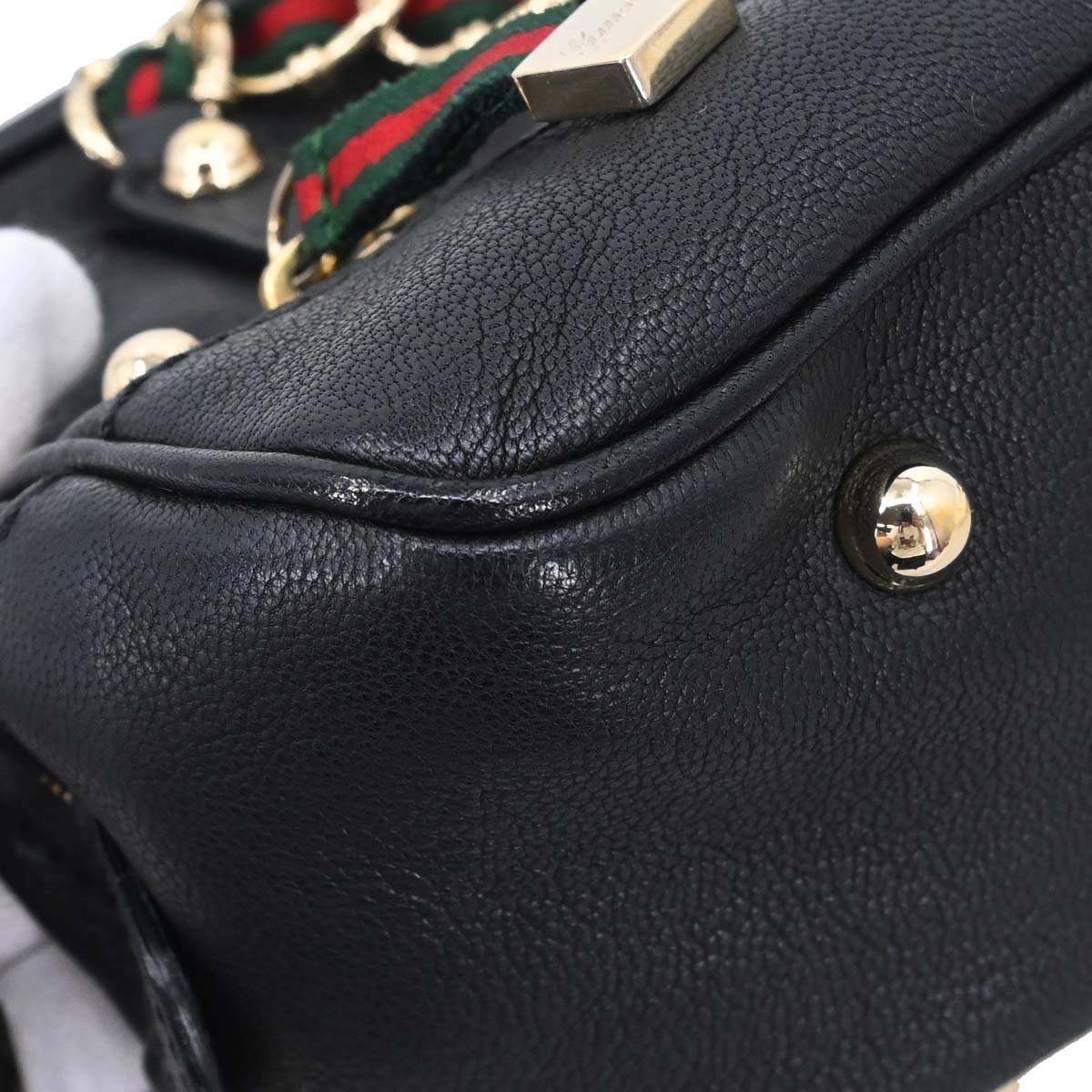 Gucci Black Leather Capri Bowler Bag